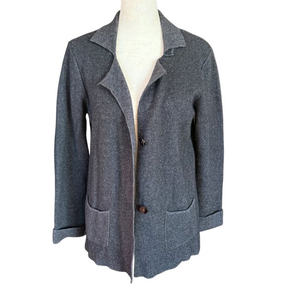 Benedetta B. black long sleeve collared soft blazer jacket women's size medium - Picture 6 of 11